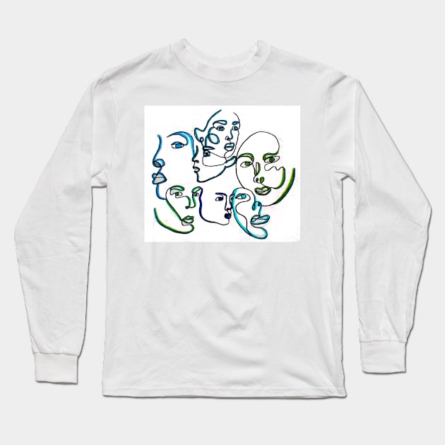 7 Faces Long Sleeve T-Shirt by emmabielawa